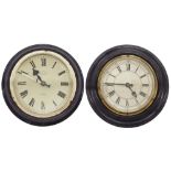 Synchronome of London electric 8" slave wall dial, within an ebonised turned surround; also