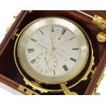 Good eight day marine chronometer, the 4.25" silvered dial signed Brockbank & Atkins, London, no.