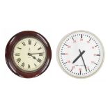 Early Magneta 11" post office wall dial slave clock, circa 1936, the cream dial inscribed with the