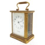 Unusual carriage clock timepiece signed Tiffany & Co. New York on the dial plate, the back plate
