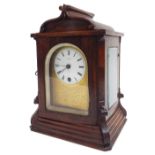 Good small Irish rosewood single fusee library clock, the 2.5" white dial signed J & R Gray, Belfast