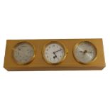 Good quality ormolu cased triple dial desk compendium stamped Ch. Hour, France to the base, the 2"