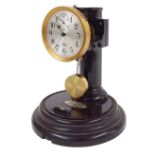 Poole electric mantel clock, the 3" silvered dial with subsidiary seconds dial, supported upon a