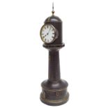 Good novelty bronze lighthouse clock timepiece in the manner of Guilmet, the 3.25" white dial over a