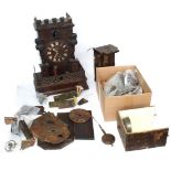 Two interesting Black Forest cuckoo clocks in need of extensive restoration The first with a two