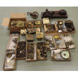 Large quantity of incomplete small clocks, various movements and clock parts etc; also an old