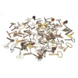 Large quantity of various old clock keys