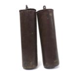 Pair of brass cased longcase clock weights (2)