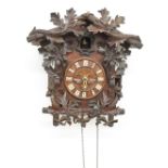 Black Forest two train cuckoo wall clock in need of restoration, the 5" dial within a chalet case