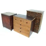 Small pine tool chest of three short over three long drawers, containing a large quantity of various