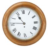 Walnut single fusee 12" wall dial clock, within a turned surround