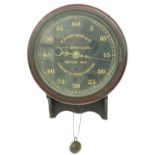 Interesting mahogany single train 12" wall dial factory clock inscribed W. Parkinson & Co, Gas