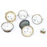 Six various French movements with dials (6)