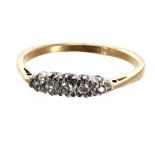 18ct five stone diamond ring, 2.8gm, ring size Q