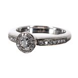 Langard 18ct white gold diamond ring, the centre round brilliant-cut diamond 0.25ct approx,