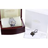 Meridian automatic stainless steel gentleman's bracelet watch, circular white dial with skeleton