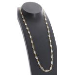 14k yellow gold moonstone necklace, 4.7gm, 18" long