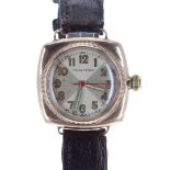 Rolex Oyster 9ct square cushion cased gentleman's wristwatch, case ref. 33343, import hallmarks
