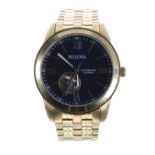 Bulova automatic gold plated and stainless steel gentleman's bracelet watch, ref. 97A131, circular