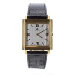 Zodiac square cased gold plated and stainless steel gentleman's wristwatch, ref. 523 011, square