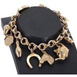 9ct charm bracelet, 24gm