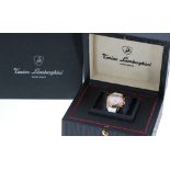 Tonino Lambourghini Feminino Corsa III gold plated chronograph wristwatch, mother of pearl dial,