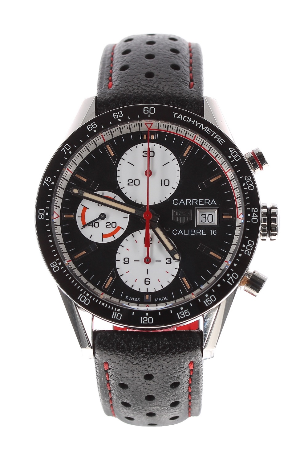 Tag Heuer Carrera Calibre 16 chronograph automatic stainless steel gentleman's wristwatch, ref. - Image 2 of 3