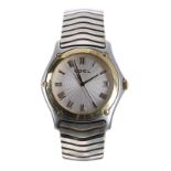 Ebel Classic Wave stainless steel and gold gentleman's bracelet watch, ref. E1187F41, circular