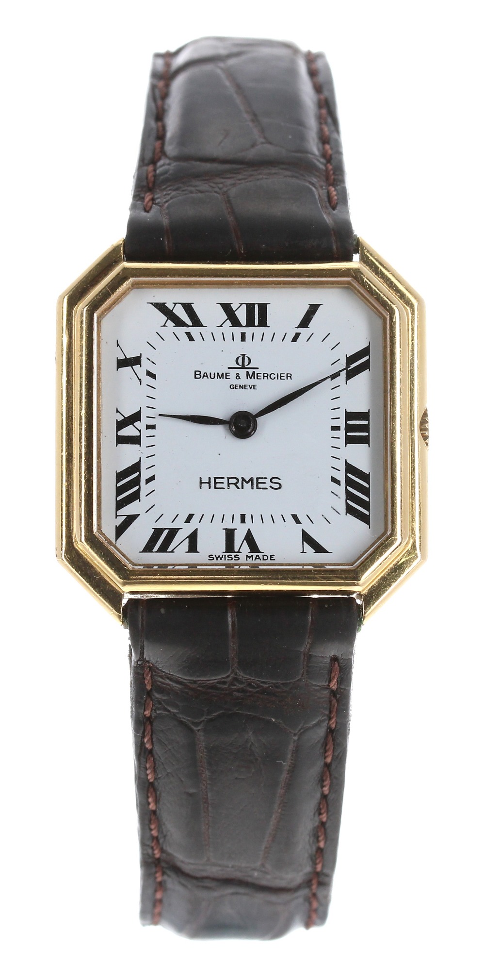 Baume & Mercier for Hermes 18ct octagonal cased lady's wristwatch, ref. 38260, serial no. 7946xx,