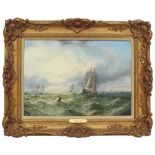 William Adolphus Knell (1801-1875) - 'Shipping in a Breeze', signed also inscribed with the artist's