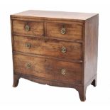 Regency mahogany small chest of drawers, the crossbanded top inlaid with an ebony line over two