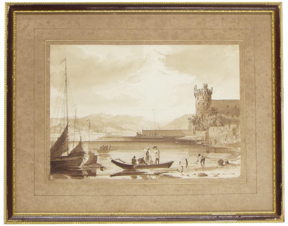 Continental School (19th century) - Set of eleven 'Views of the Rhine', 'The Palace at Biebrich', ' - Image 3 of 12