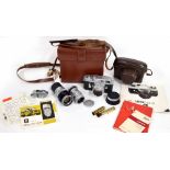 Leica M3 mechanical rangefinder camera outfit, circa 1964, body chrome, serial no. 1100 603, with