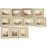 Continental School (19th century) - Set of eleven 'Views of the Rhine', 'The Palace at Biebrich', '