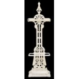 Christopher Dresser for Coalbrookdale Aesthetic Movement painted cast iron hall stand, of pierced