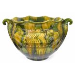 Large Ault Pottery jardiniere designed by Christopher Dresser, in the Egyptian style with