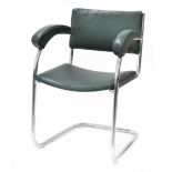 Serge Chermayeff (1900-1996) for PEL, circa 1930s modernist cantilever armchair, green upholstery on