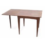 Danish 20th century teak drop flap breakfast table, 50.5" long extended, 31.5" deep, 28" high