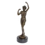 Aldo Vitaleh (20th century) - patinated bronze study of a semi nude dancer, modelled on a circular
