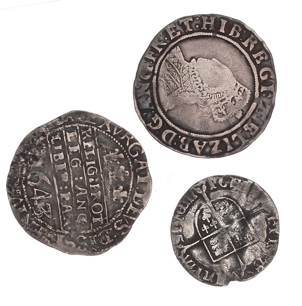 Two English 'hammered' silver shillings, comprising Elizabeth I 1582-4 (MM 'A') and Charles I - Image 2 of 2