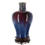Chinese Sang-De-Boeuf porcelain glazed baluster vase, with high-fired glaze, the vase 13" high