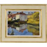 Roy Freer RI, ROI, NEAC (b. 1938) - 'Waterside Reflections', signed, also inscribed with a label
