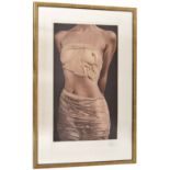 Willi Kismer (20th/21st century) - Three-quarter length female torso draped with material, signed