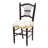William Morris & Company ebonised 'Rossetti' chair designed by Dante Gabriel Rossetti, the stick