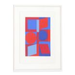 Victor Vasarely (1908-1997) - 'Untitled', red and blue cubes and circles, signed artist proof,