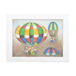 Joyce Roybal (born 1955) - The Balloon Ride, signed, also inscribed with the artist's name and