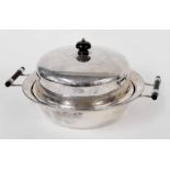 James Dixon & Sons silver plated twin handle tureen designed by Christopher Dresser, with liner,