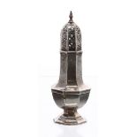Goldsmiths & Silversmiths Co Ltd octagonal silver caster, London 1903, 6.5" high, 3.7oz t