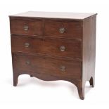 Victorian mahogany chest of drawers, the plain top over two short and two long graduated drawers, on