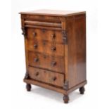 Victorian mahogany chest of drawers, the moulded top over one cushion drawer and three long